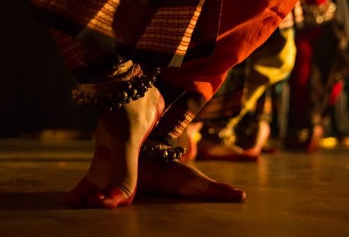 Indian dancer's feet and ankle bells