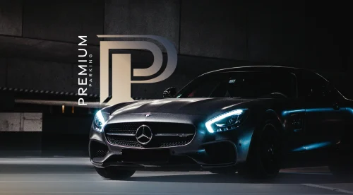 Hero image with premium car across text 