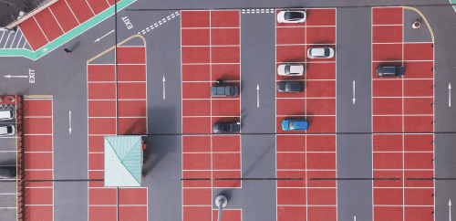 premium parking in trafford centre showcased in a birds eye view