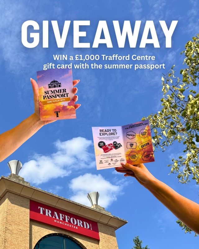 WIN a £1,000 Trafford Centre Gift Card ✨☀️This summer, we're inviting you to take on the Trafford Centre Summer Passport for your chance to win our biggest prize yet!Collect 6 stamps from participating leisure destinations and events across the centre, then hand in your completed passport at Guest Services to be entered into the prize draw.🏆 Prizes up for grabs:
✨ 1 x £1,000 Trafford Centre Gift Card
✨ 2 x £500 Trafford Centre Gift CardsTo enter:
1️⃣ Pick up your Summer Passport
2️⃣ Collect all 6 stamps
3️⃣ Hand your completed passport in at Guest Services with your contact detailsThe competition closes on 2nd September, and winners will be contacted by Friday 11 September.Full T&Cs apply. Prizes are as stated and are non-transferable. This competition is not affiliated with Instagram.